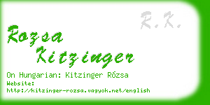 rozsa kitzinger business card